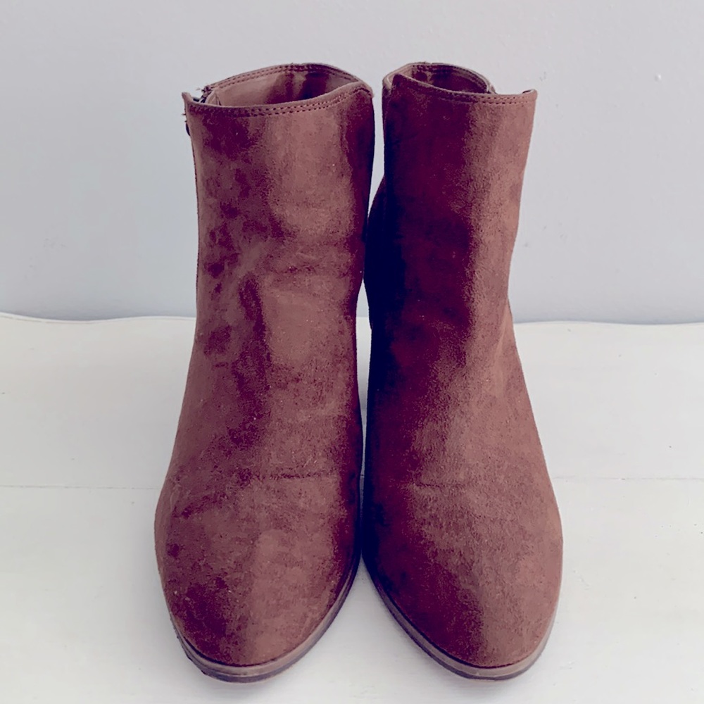 🌸Brown Faux Suede Ankle Boots